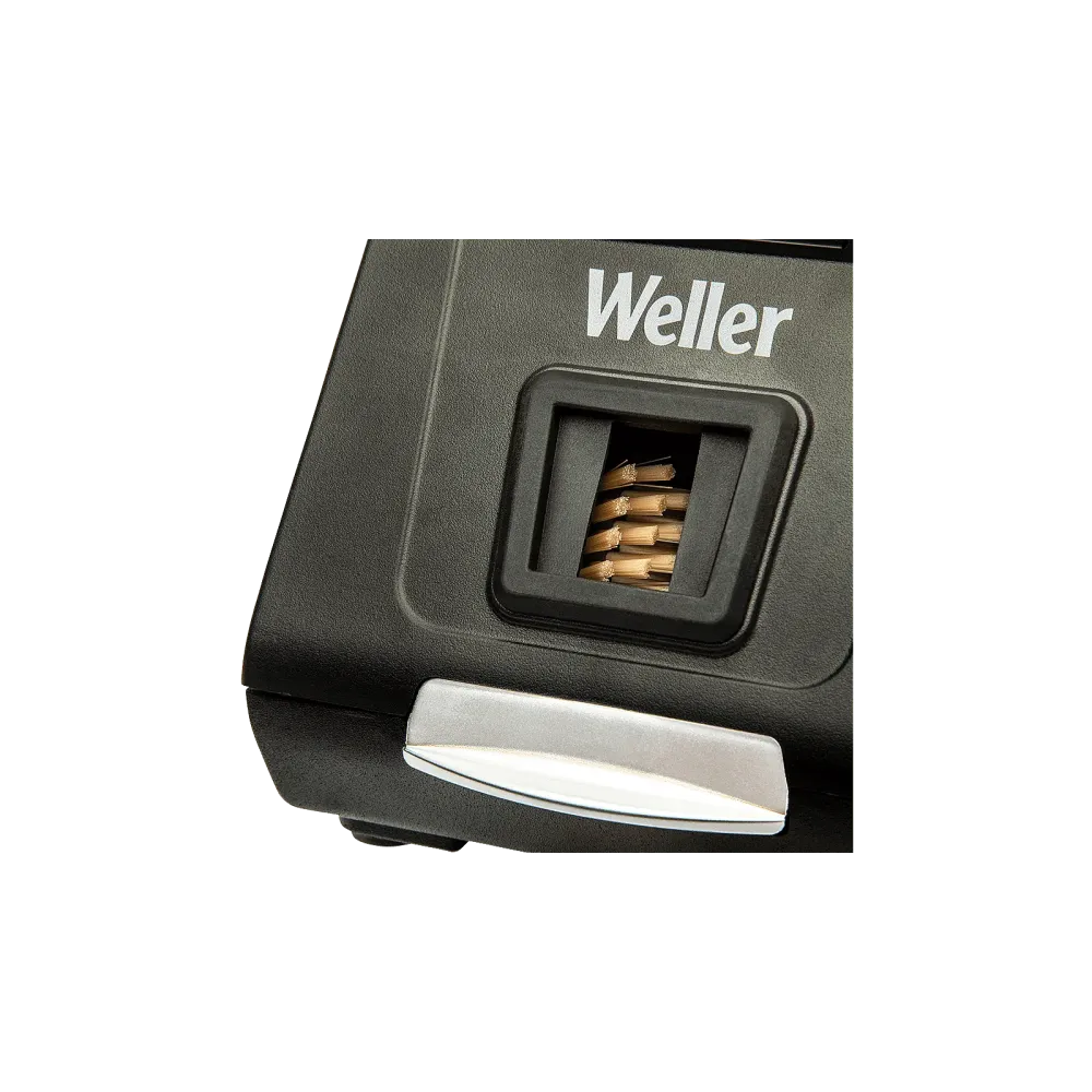 Automatic tip cleaner with metal brushes
