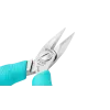 Flat round nose pliers with narrow half-round jaws