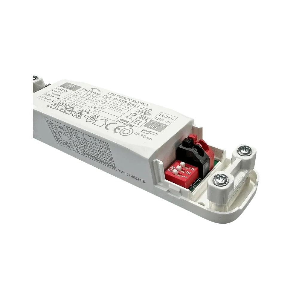 8W LED driver constant current 120-350mA, 5-42Vdc, DALI2, AC Push