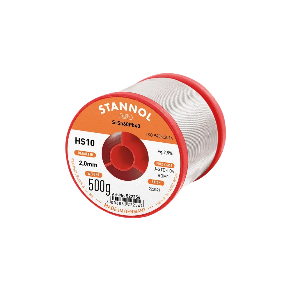 Solder wire HS10, Sn60Pb40, RO M1, 2mm, 500g
