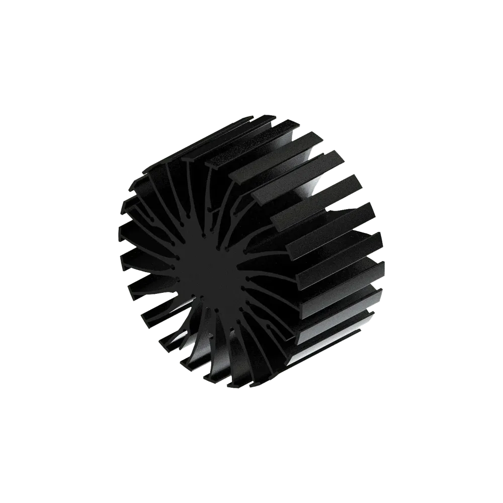 Modular LED star heat sink, ø99mm, H 50mm, Black anodized