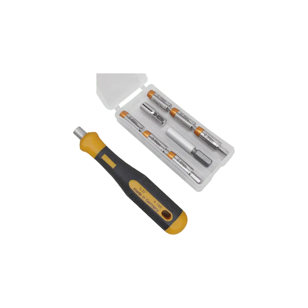 Torque adapter set 9 pcs 0.1 to 0.6 Nm for 4 mm bits +bit adapter +handle