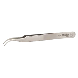 Precision tweezers curved, recessed, with fine tips