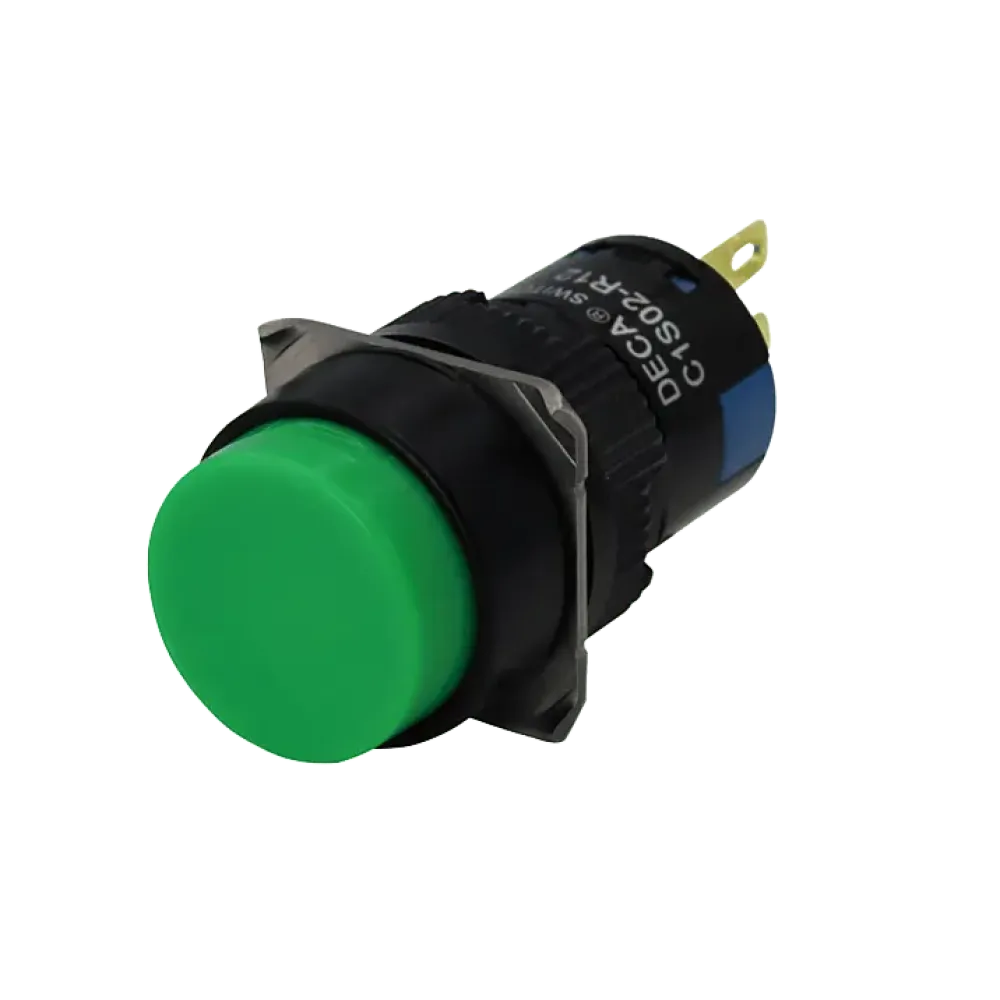 Pushbutton, green, 1NC+1NO
