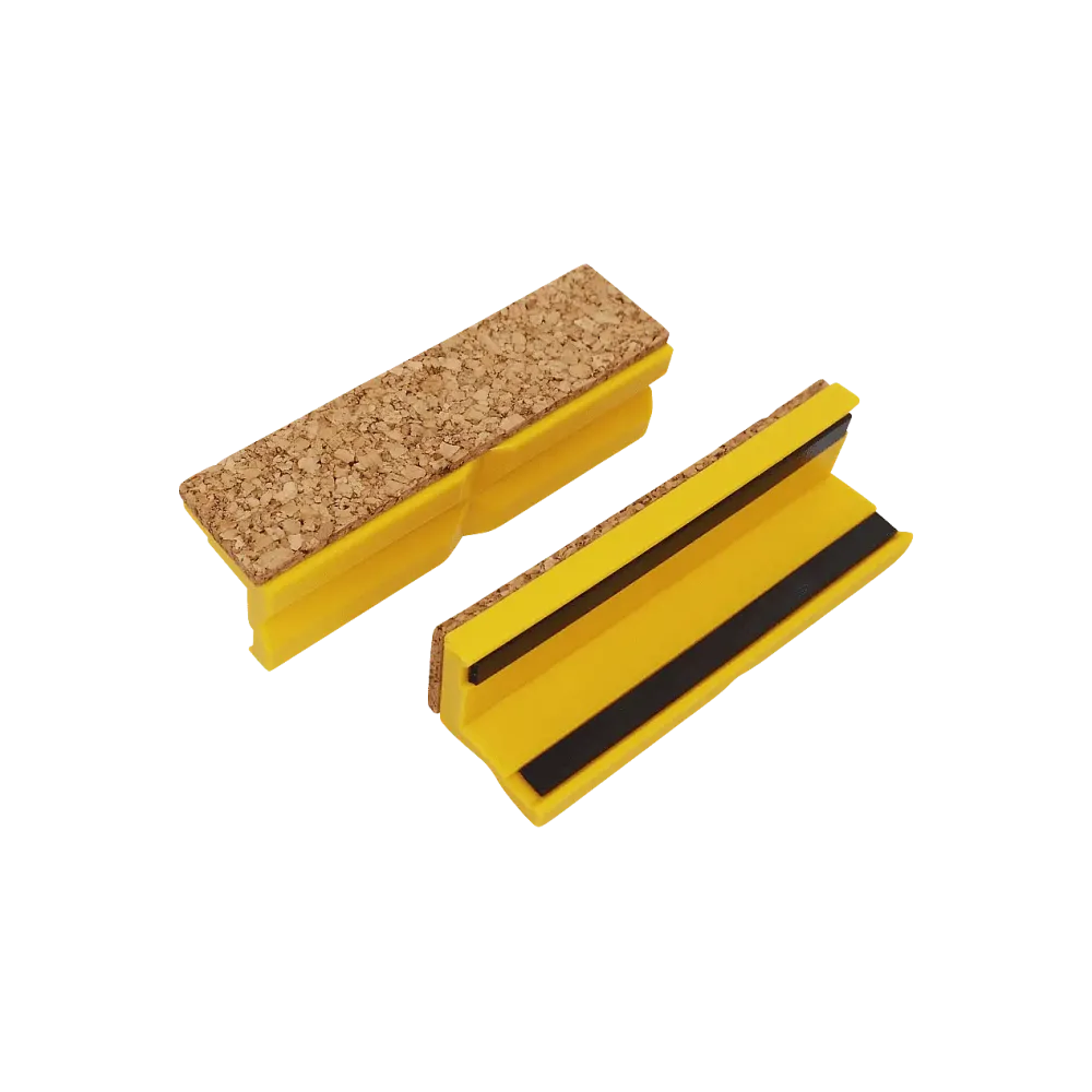 Protective jaws cork/plastic 100mm yellow, with magnetic strip (pair)