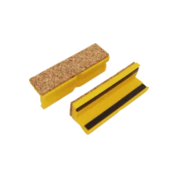 Protective jaws cork/plastic 100mm yellow, with magnetic strip (pair)