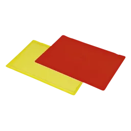 Hinged lid for storage containers made of IDP - dissipative in yellow and red