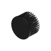 LED pin fin heat sink, ø80mm, H 50mm, Base 5mm, Black anodized