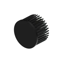 LED pin fin heat sink, ø80mm, H 50mm, Base 5mm, Black anodized