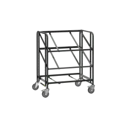 ESD Euro crate trolley, 250 kg, with 3 open shelf frames for 2 Euro crates each