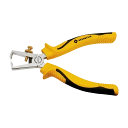 Stripping pliers with adjusting screw and compression spring