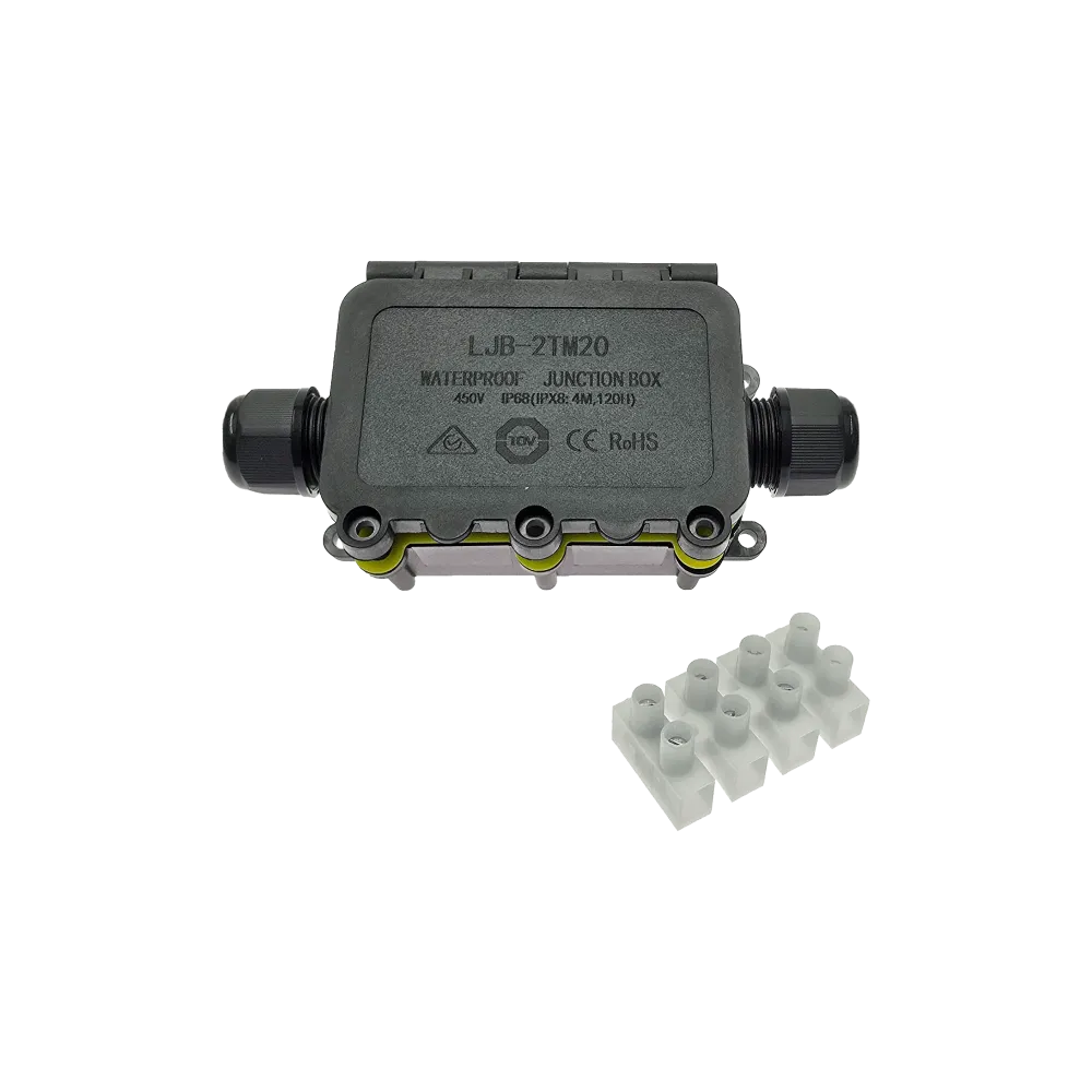 Waterproof junction box IP68, 2-way, M20