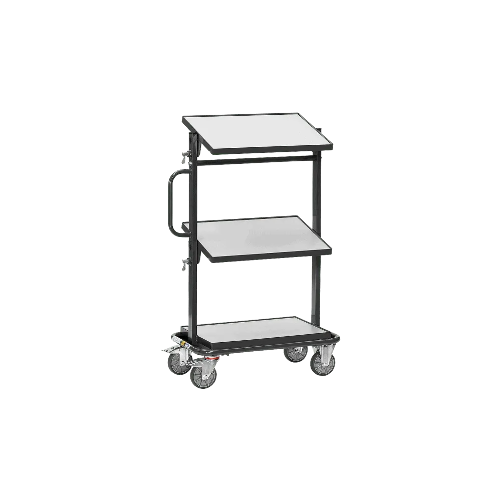 ESD side trolley, tilting shelves, 200 kg