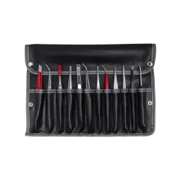 Universal tweezers set 12 pcs (incl. bag)