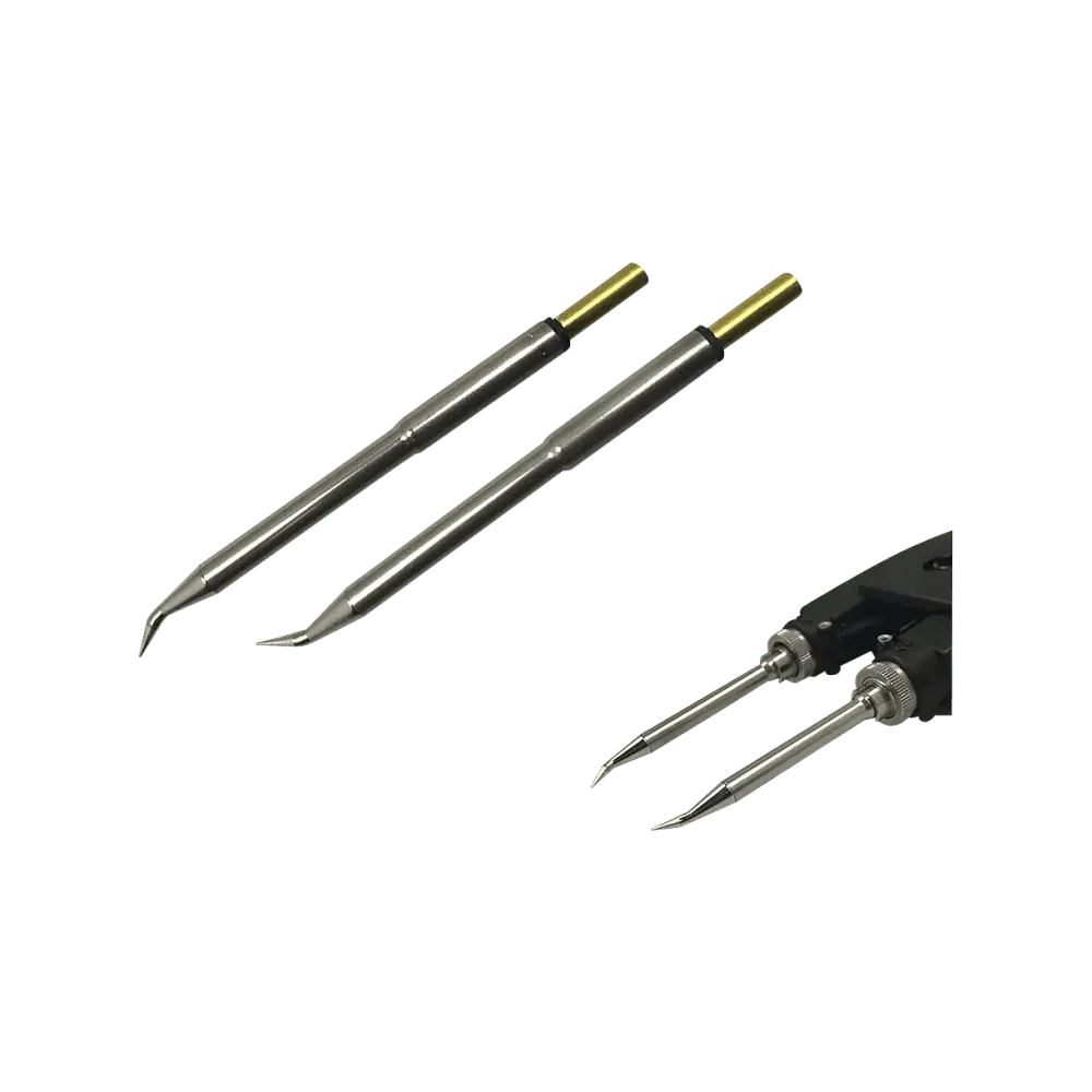 PTC rework tweezer soldering cartridges, curved, (ø x L) 0.4 mm x 14.3 mm, 700 series