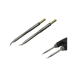 PTC rework tweezer soldering cartridges, curved, (ø x L) 0.4 mm x 14.3 mm, 700 series