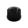 LED pin fin heat sink, ø50mm, H 30mm, Base 5mm, Black anodized