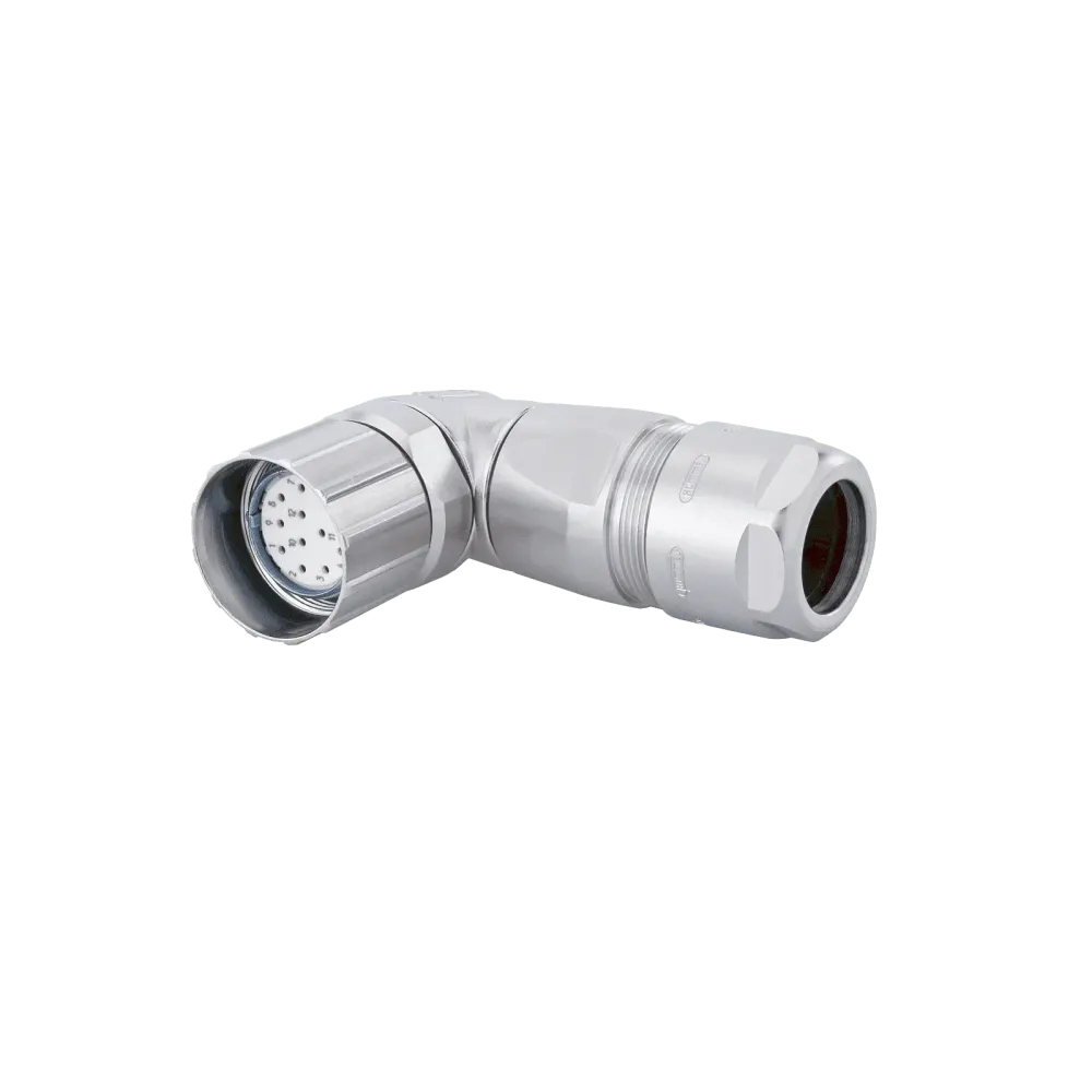 Housing M23 right-angle connector EMC orientable