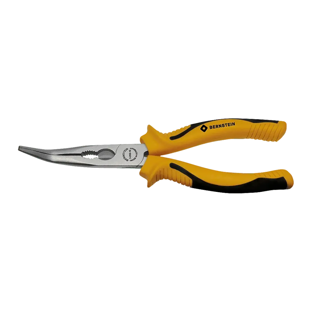 Beveled needle nose pliers with cutter, 205 mm