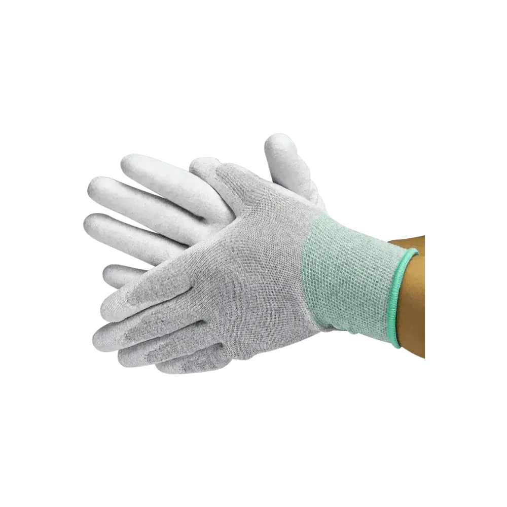 ESD gloves with antistatic palm coating, nylon