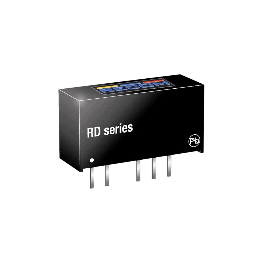 2W DC/DC converter, input 5V +/-10%, output +12V/+84mA / -12V/-84mA, SIP7