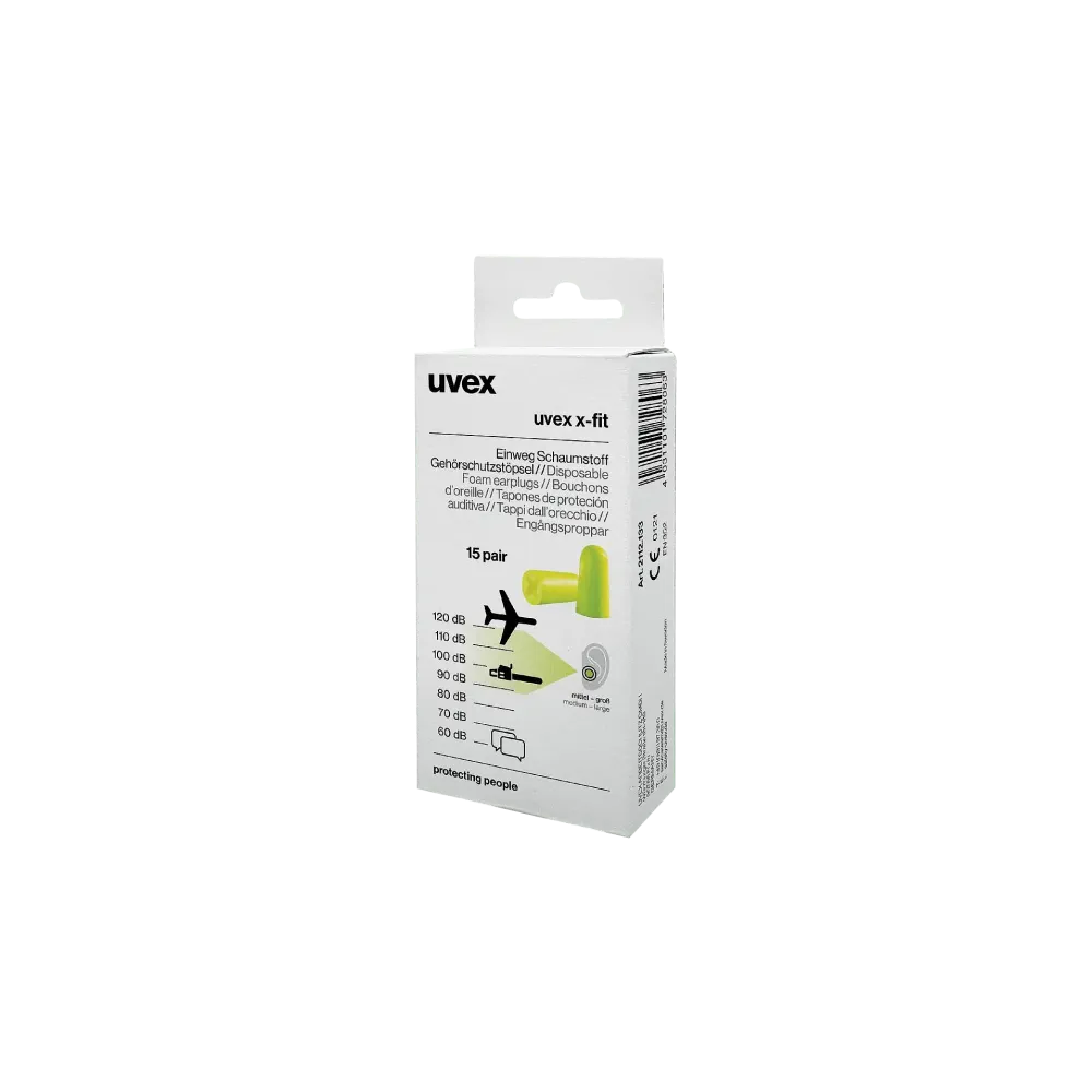 uvex com4-fit earplugs SNR 37 dB 15 pairs (in mini box)