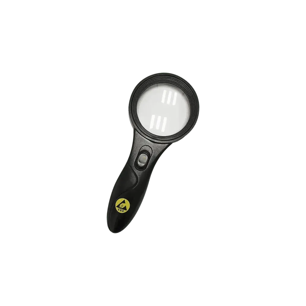 ESD hand-held magnifier 5x magnification LED