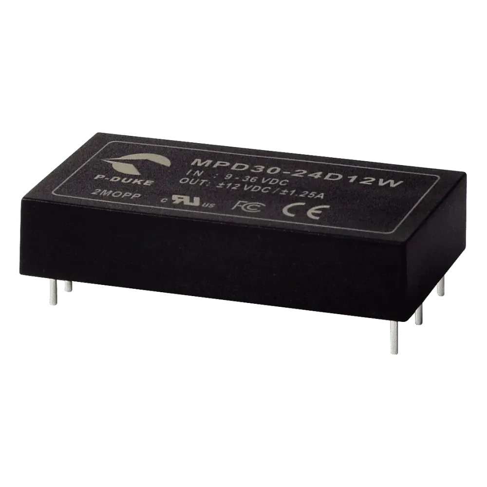 30W medical DC/DC converter, input 18...75V, output +12V / +2.5A