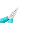 Flat round nose pliers with narrow half-round jaws