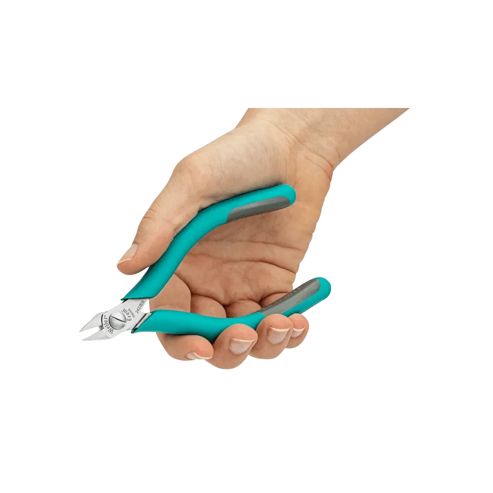 Ergonomic side cutter, 5″, with tapered head, flush