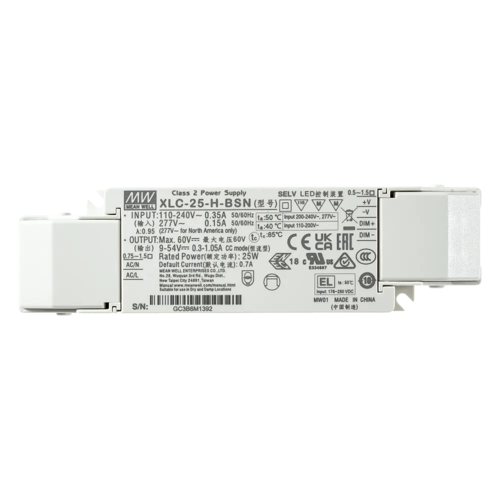 25W LED control gear 300mA to 1050mA/9V...54V, 3in1 dimming, Independent, NFC