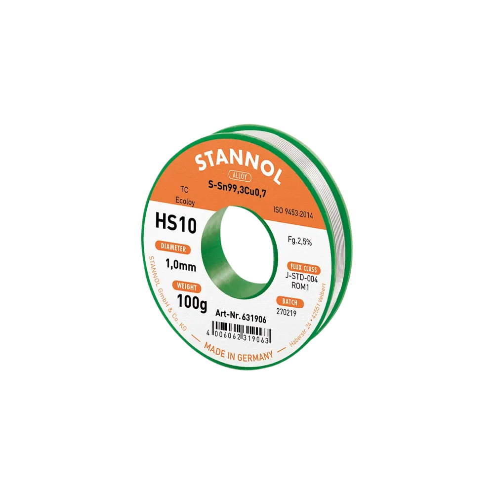Solder wire HS10, Sn99.3Cu0.7 - TC, RO M1, 1mm, 100g