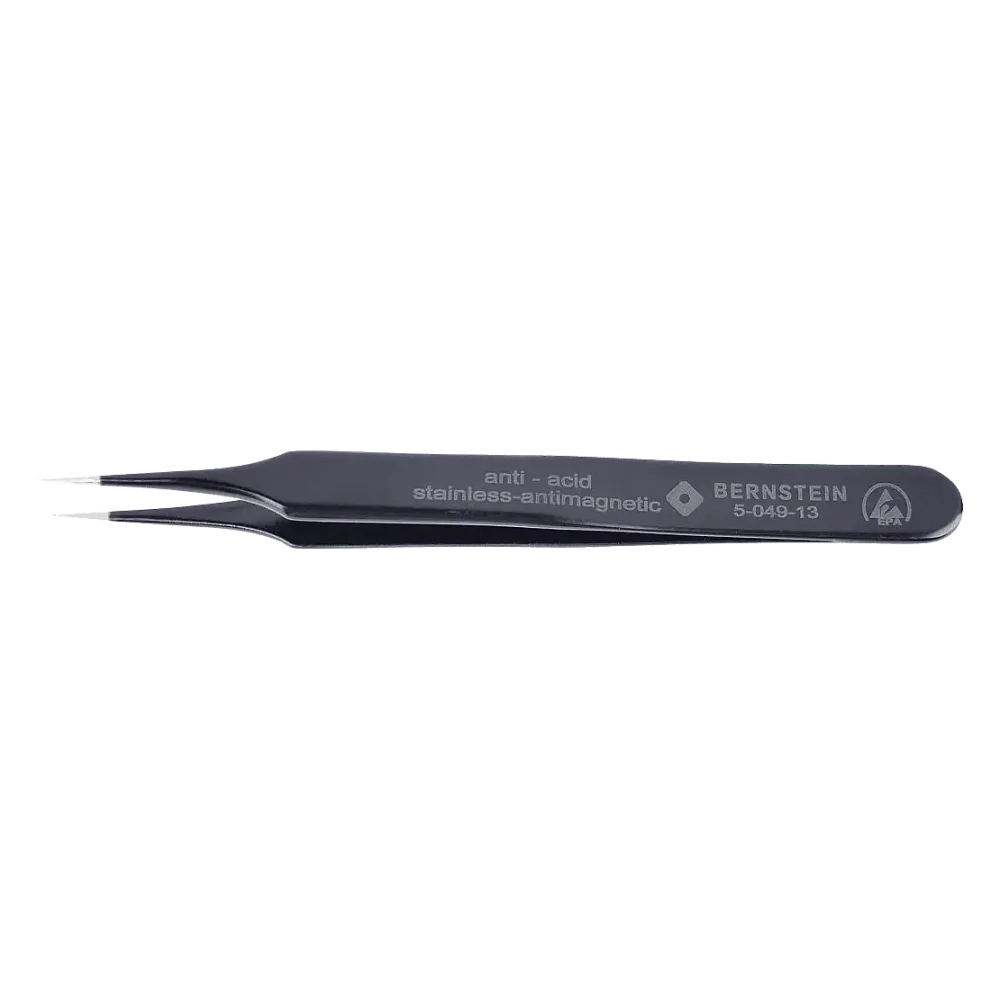 ESD SMD tweezers 110 mm shape 4 stainless steel, dissipative