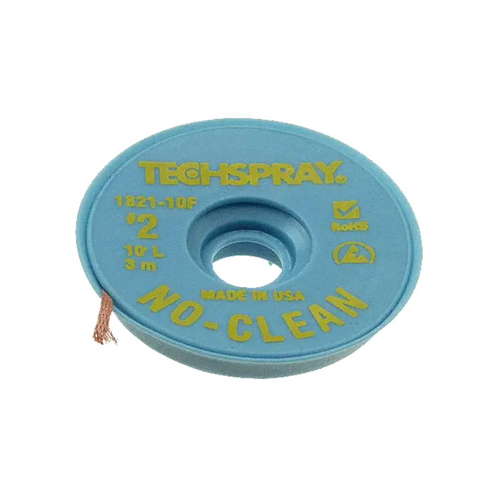 Techspray desoldering braid ESD, 1.4mm x 3m, flux-coated, no-clean
