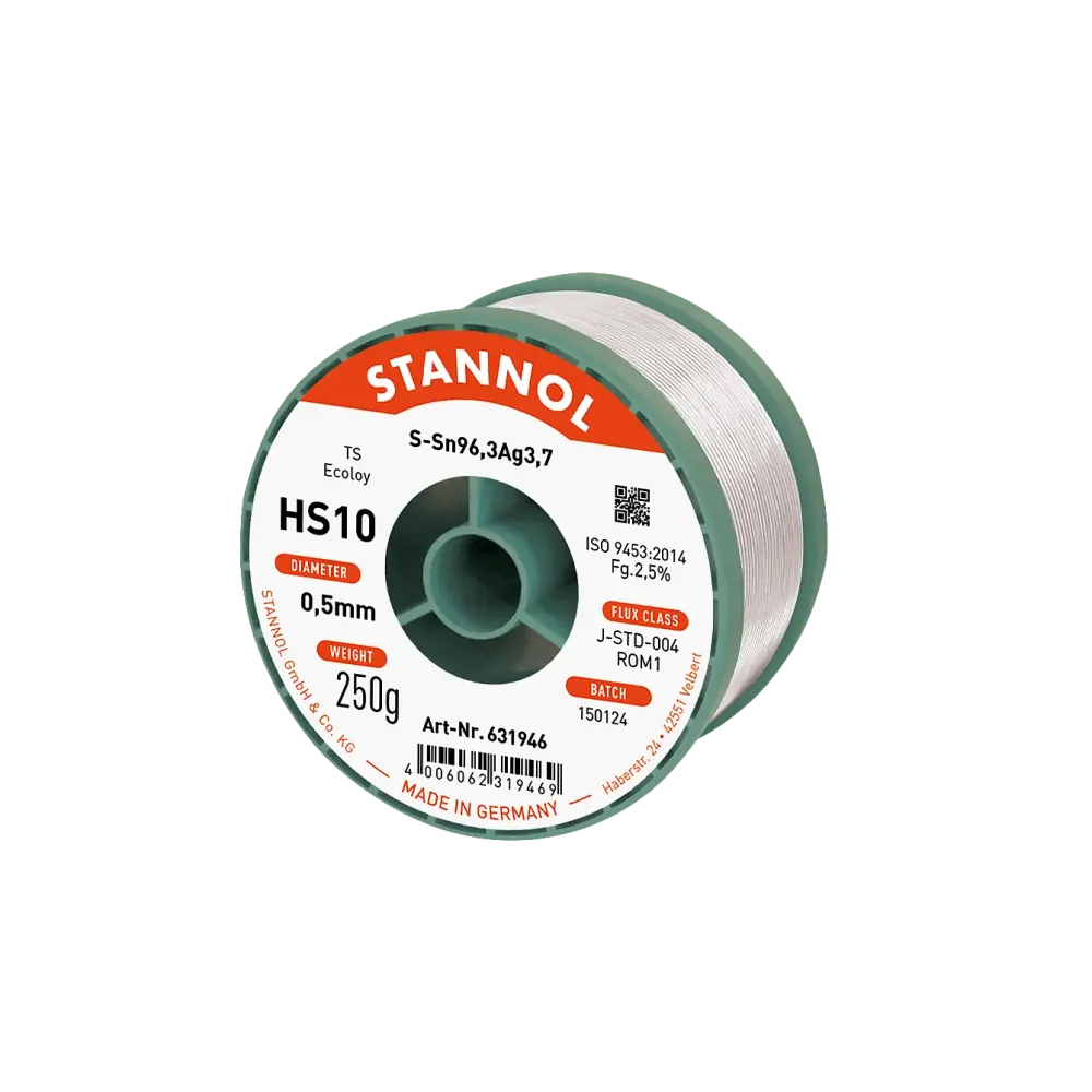 Solder wire HS10, Sn96,3Ag3,7 - TS, RO M1, 0.5mm, 250g
