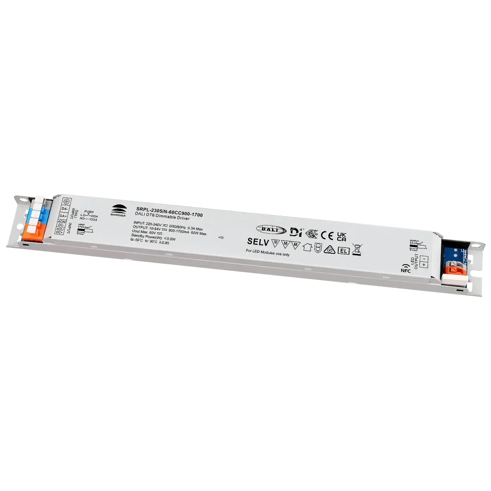 60W DALI2 DT6, D4i, linear constant current LED driver, NFC