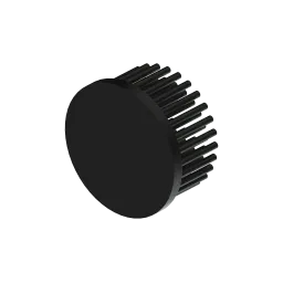 LED pin fin heat sink, ø60mm, H 30mm, Base 5mm, Black anodized