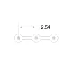 Flat cable 11-pin, 2.54 mm pitch, length: 120 mm