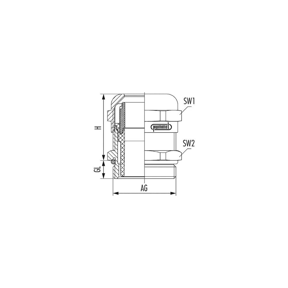 HSK-M-PVDF M20 x 1.5 (metric/long)