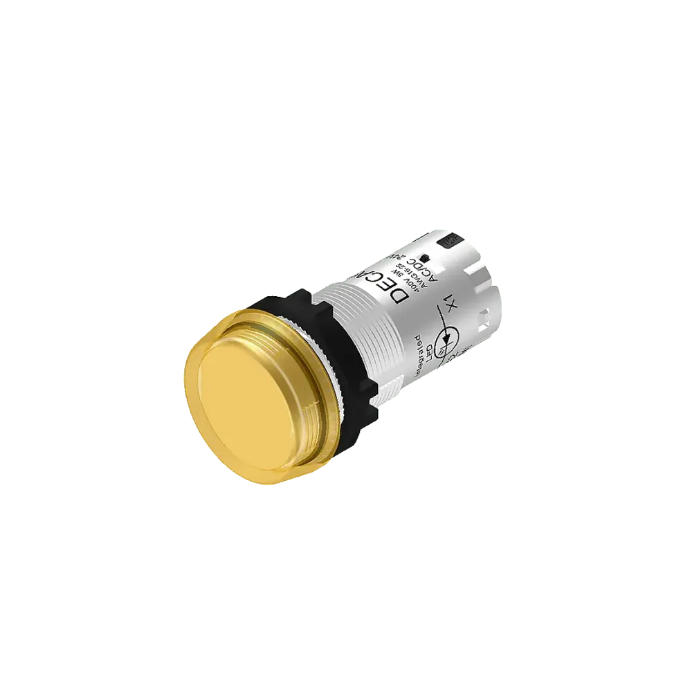 Indicator light, with LED light, 24Vdc, yellow, push-in