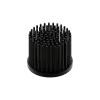 LED pin fin heat sink, ø50mm, H 40mm, Base 5mm, Black anodized