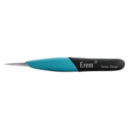 Ergonomic, very robust precision tweezers with straight, strong tips