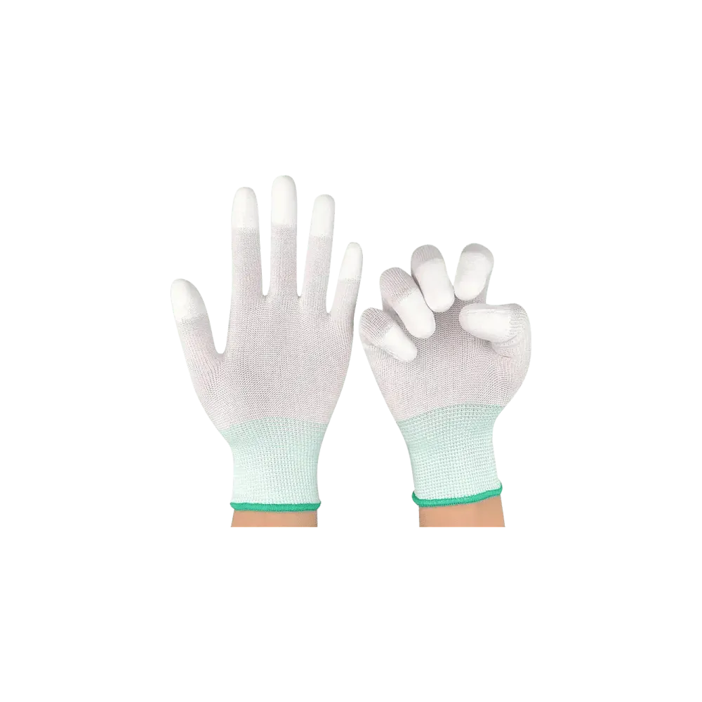 ESD gloves with fingertip reinforcement, nylon