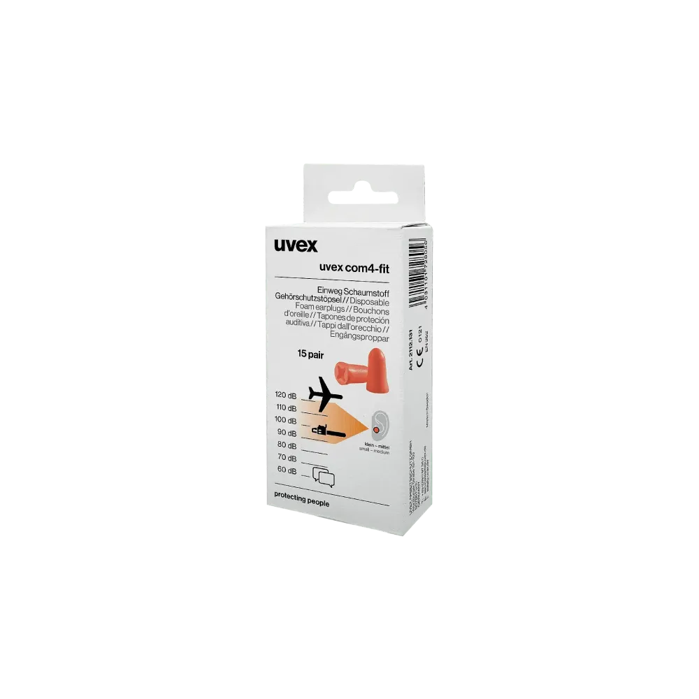 uvex com4-fit earplugs SNR 33 dB 15 pairs (in mini box)