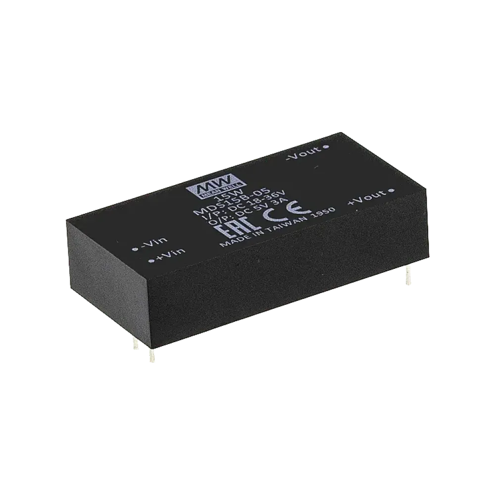 15W medical DC/DC converter, input 36...75V, output 5V/3A