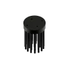 Zhaga LED pin fin heat sink, ø35mm, H 50mm, Base 8mm, Black anodized