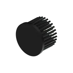 LED pin fin heat sink, ø60mm, H 50mm, Base 5mm, Black anodized