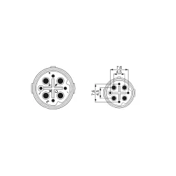 M16 contact insert 4+3+PE, 320V pin