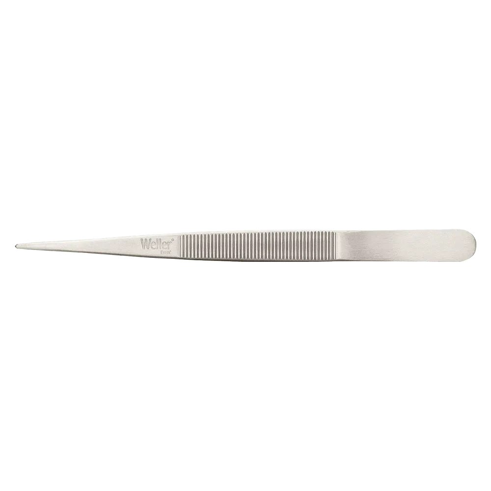 Precision tweezers with medium-fine tips and serrated finger profile