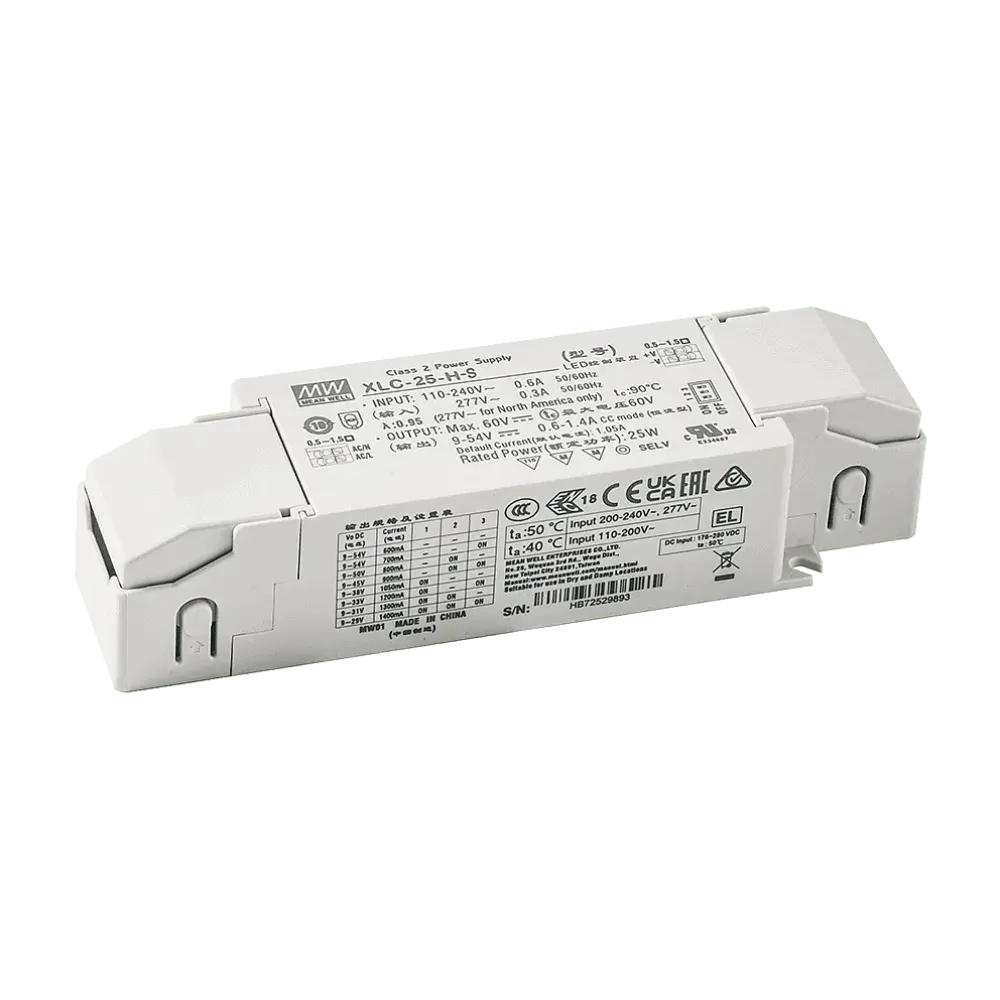 25W LED control gear 300mA to 1050mA/9V...54V, Independent type